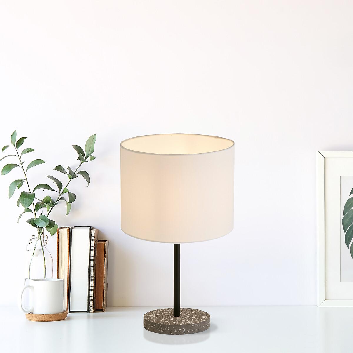 Black Terrazzo Table Lamp with White Shade – image 4