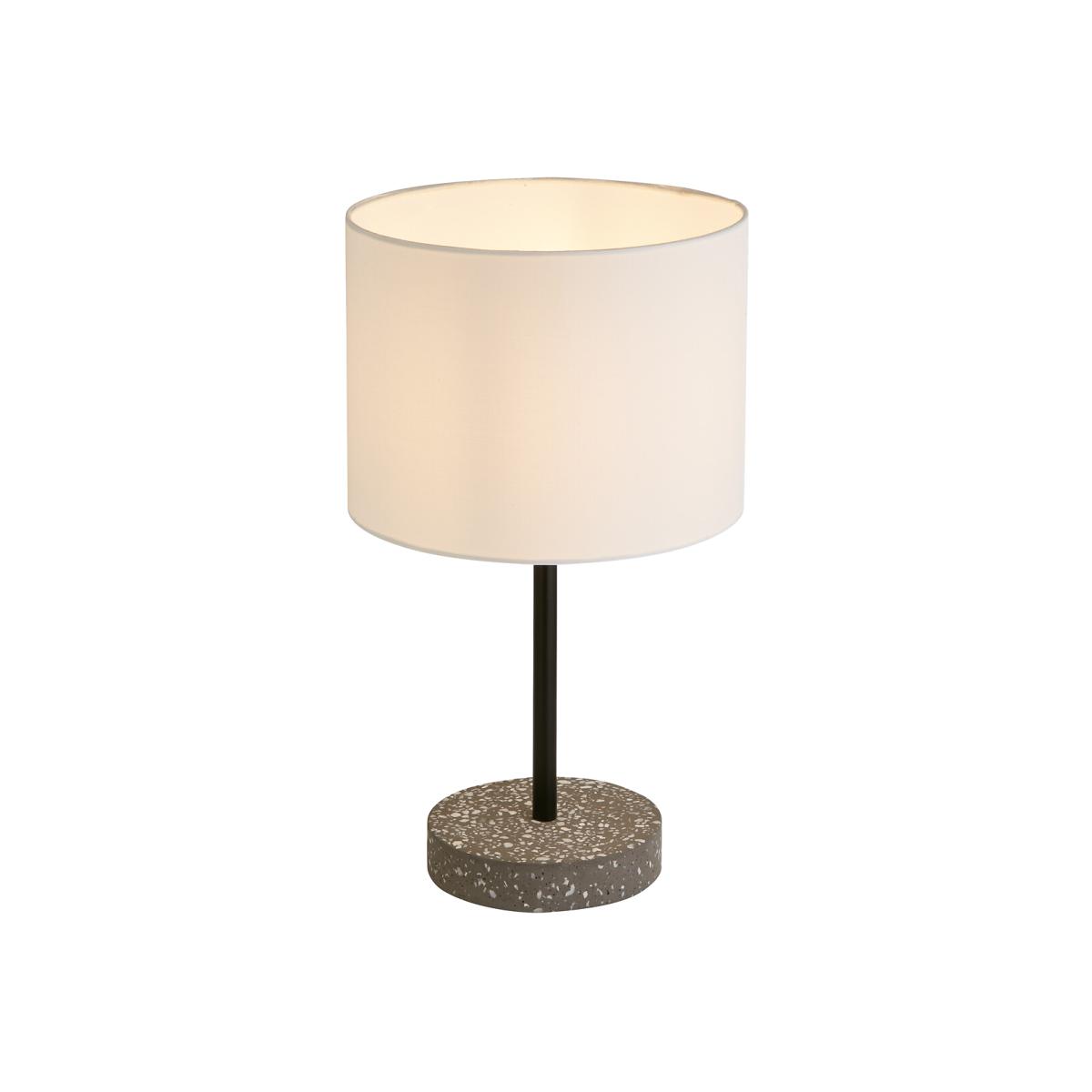 Black Terrazzo Table Lamp with White Shade – image 1