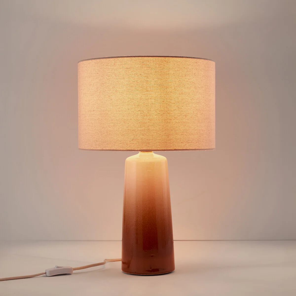 Grezza Ceramic/Linen Table Lamp, Height 47cm – image 3