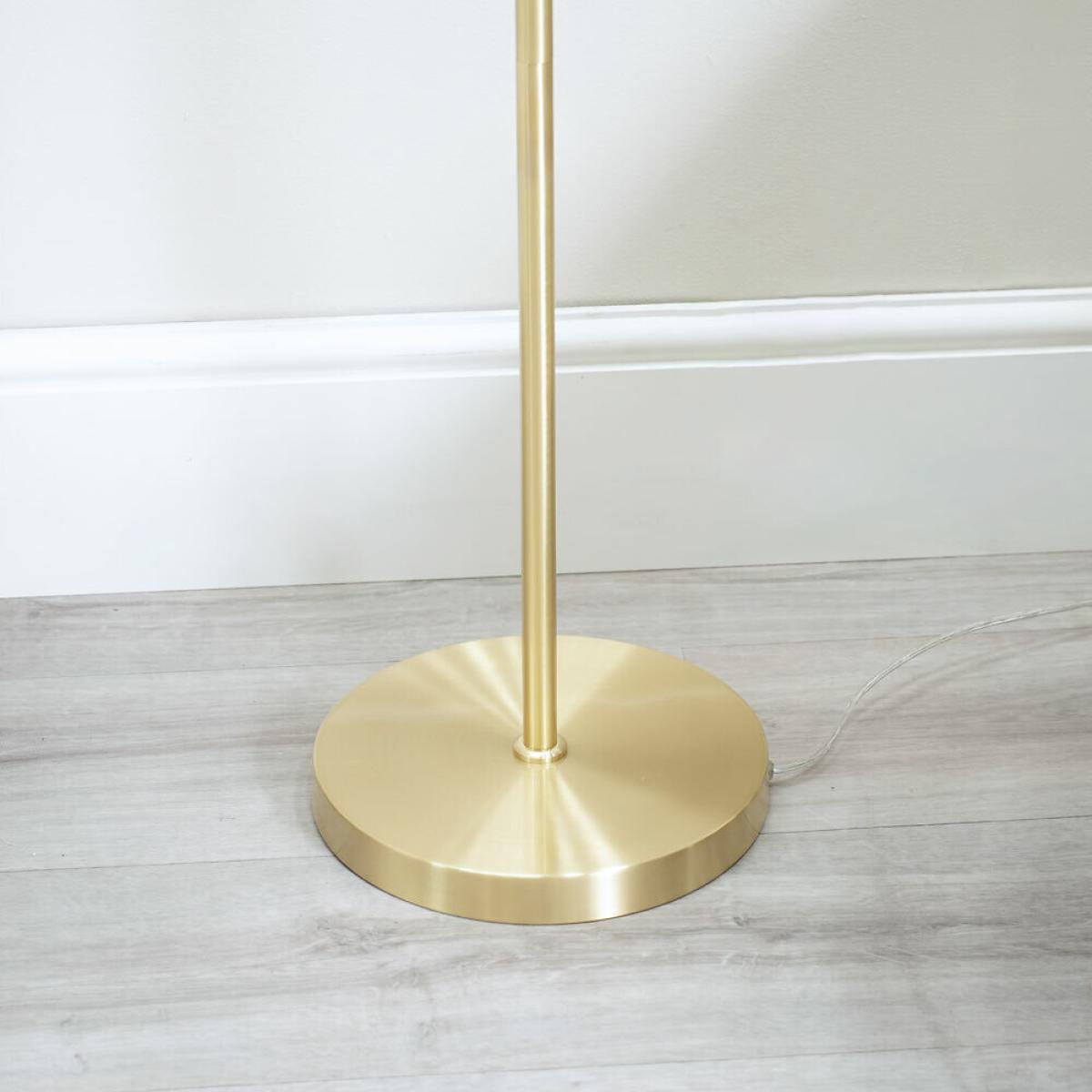 Brushed Gold and Pink Globe Floor Lamp – image 4