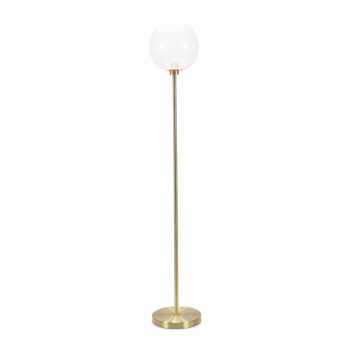 Brushed Gold and Pink Globe Floor Lamp – image 6