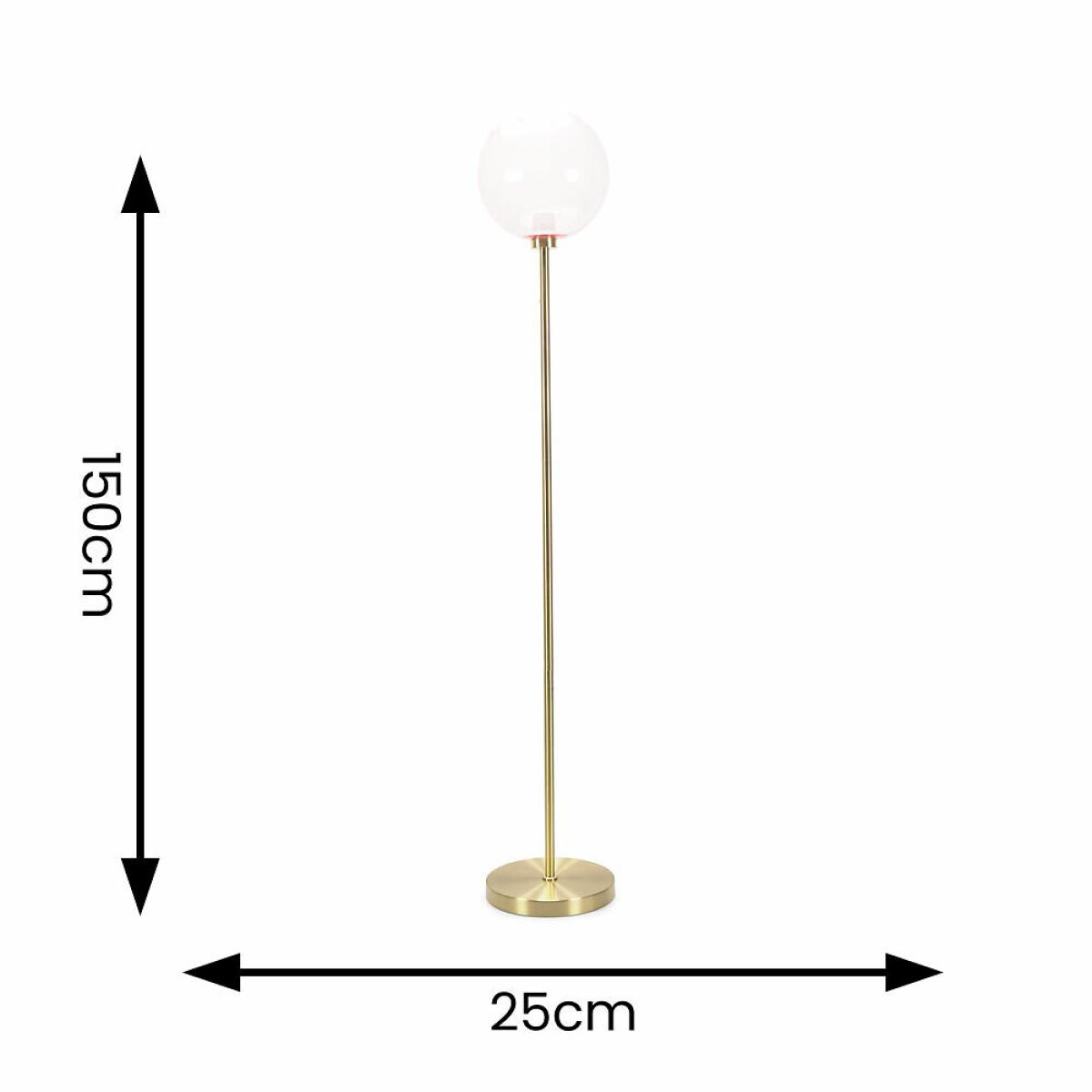 Brushed Gold and Pink Globe Floor Lamp – image 7