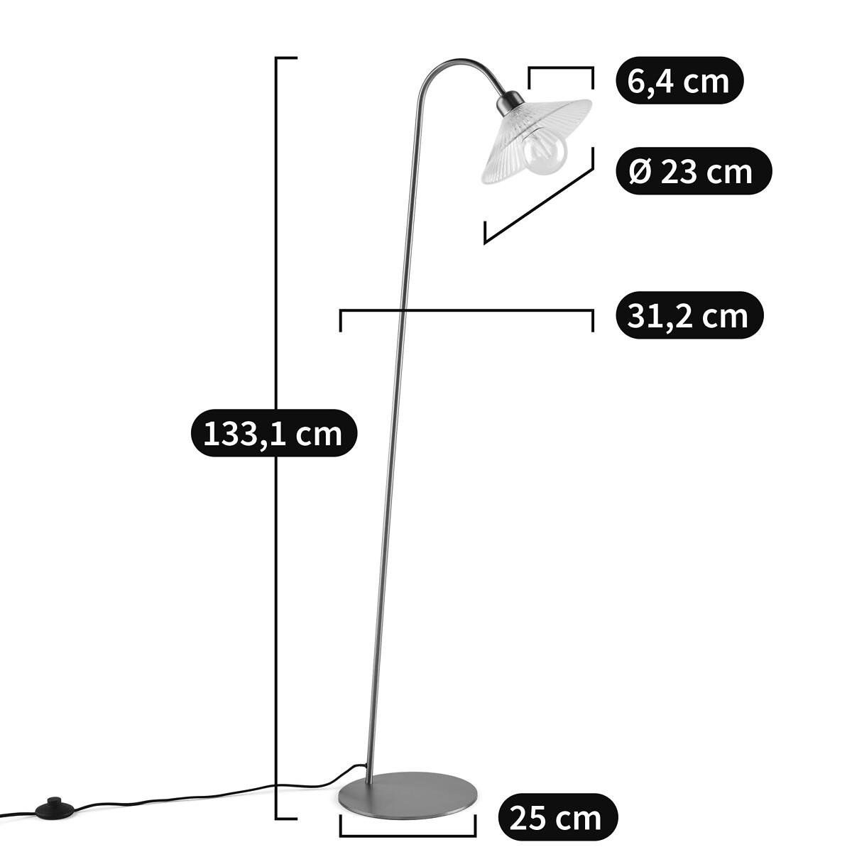Iloa Brass and Striated Glass Floor Lamp – image 6