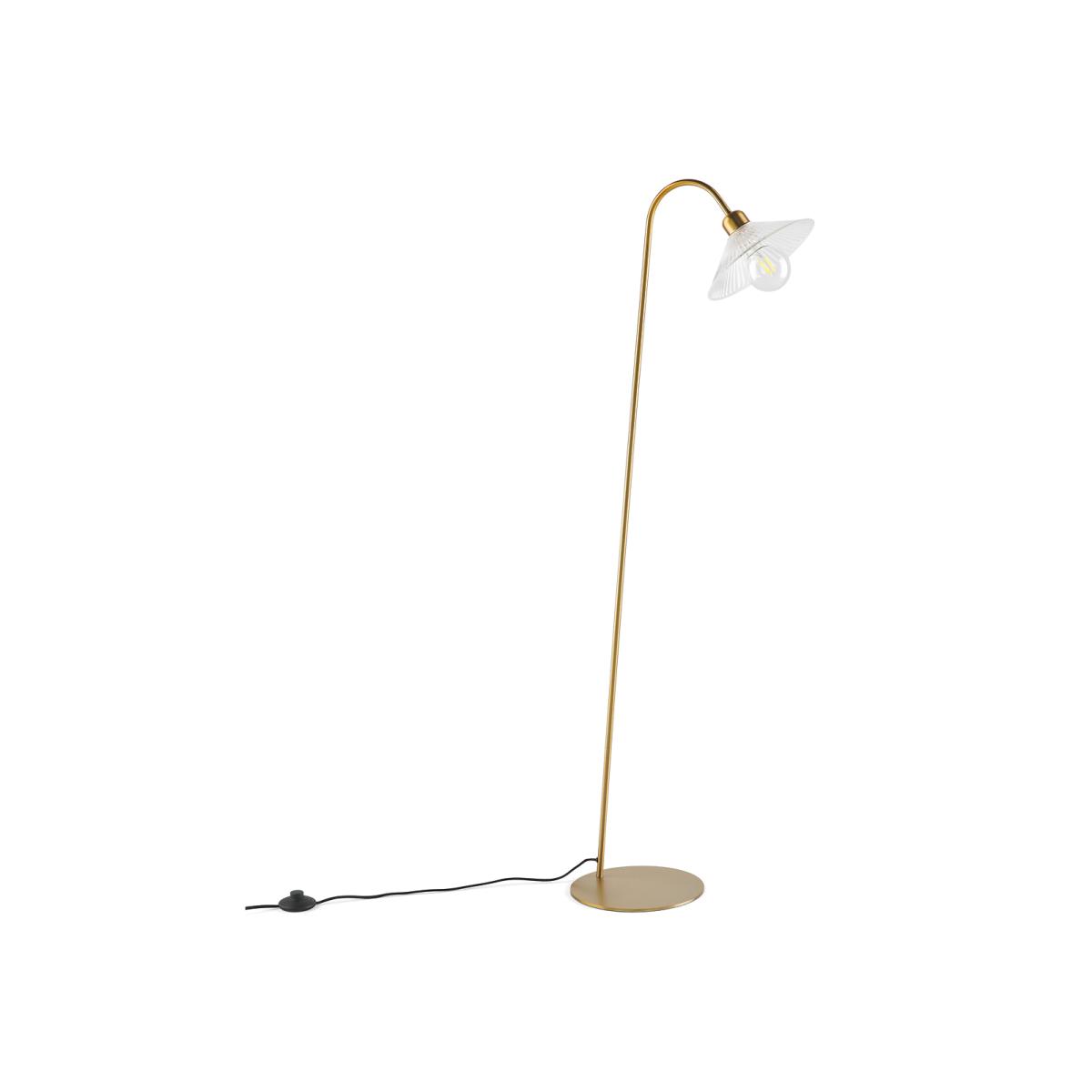 Iloa Brass and Striated Glass Floor Lamp – image 1