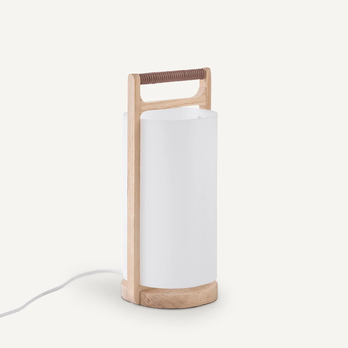 Fodéo Solid Oak and Opaline Lamp – image 3