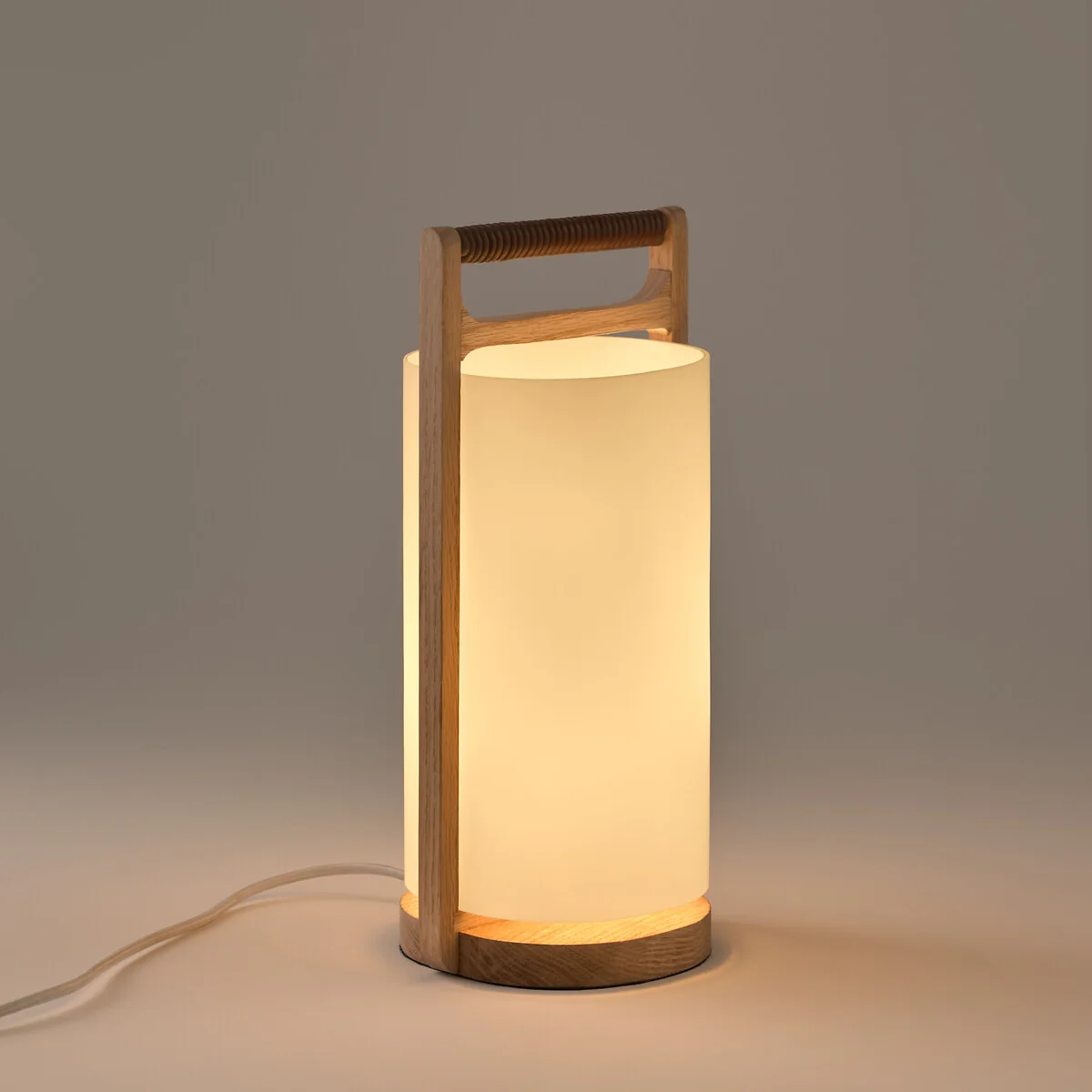 Fodéo Solid Oak and Opaline Lamp – image 4