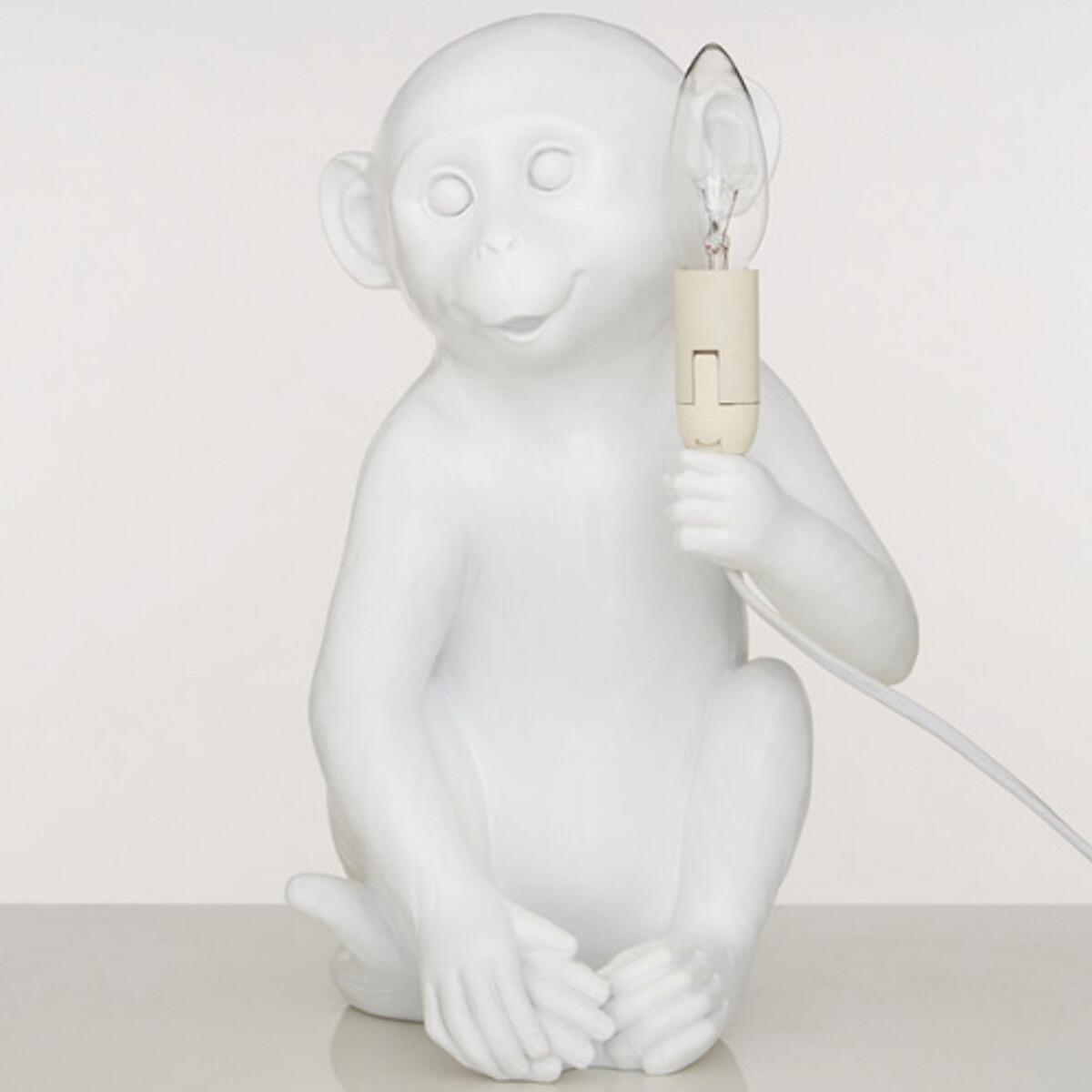 White Ceramic Monkey Table Lamp – image 2