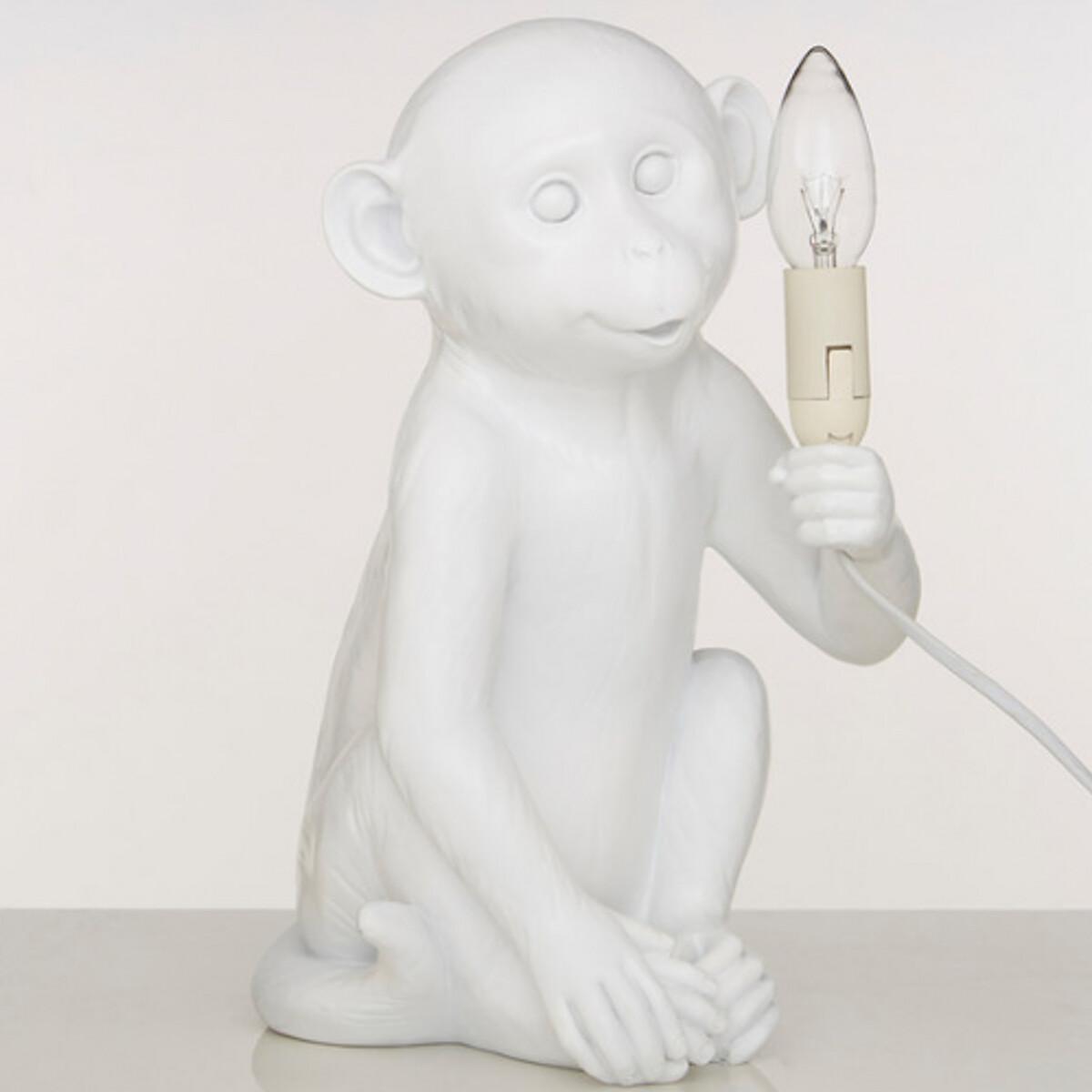 White Ceramic Monkey Table Lamp – image 3