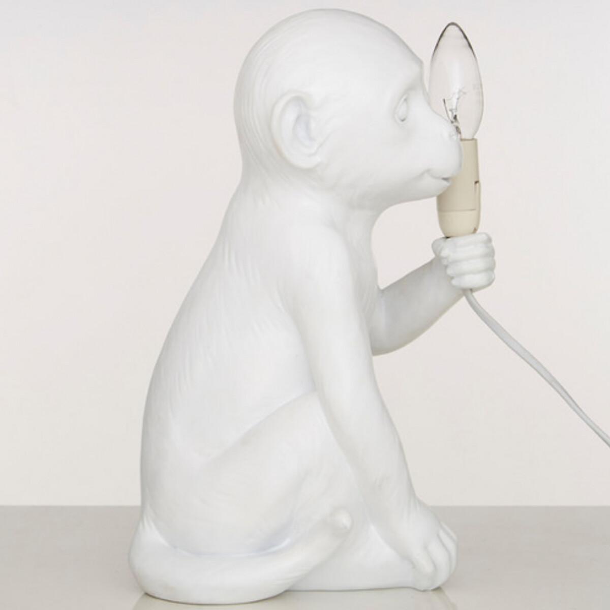White Ceramic Monkey Table Lamp – image 4