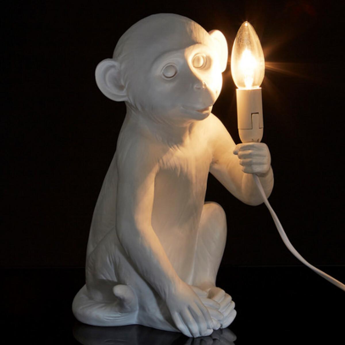 White Ceramic Monkey Table Lamp – image 7