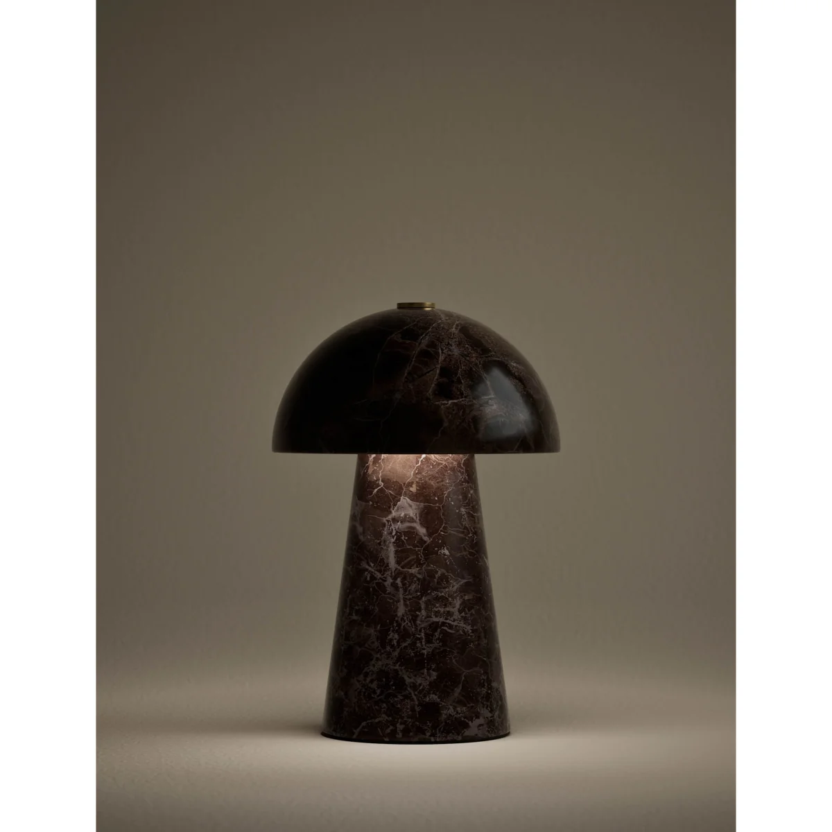 M&S Marble Rechargeable Mushroom Lamp Brown – image 2