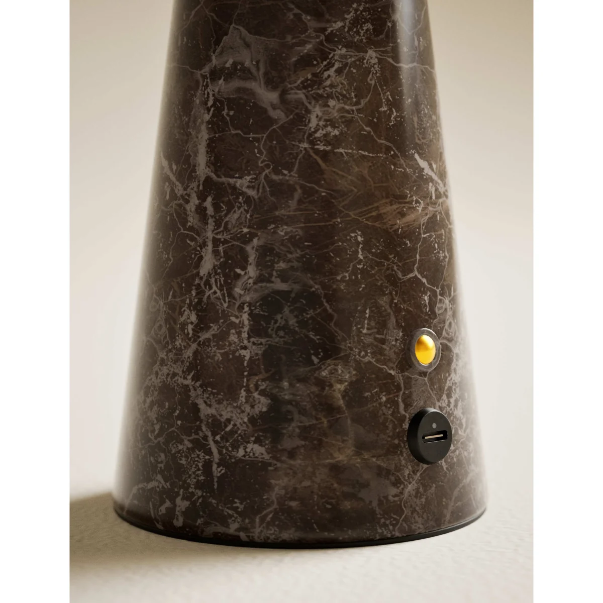 M&S Marble Rechargeable Mushroom Lamp Brown – image 4