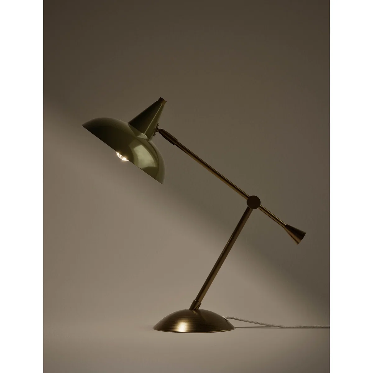 M&S Metal Head Desk Table Lamp Khaki – image 2
