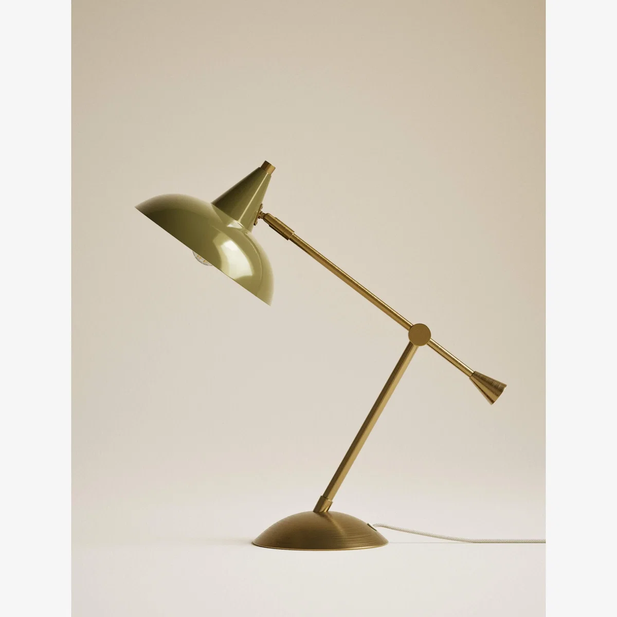 M&S Metal Head Desk Table Lamp Khaki – image 1