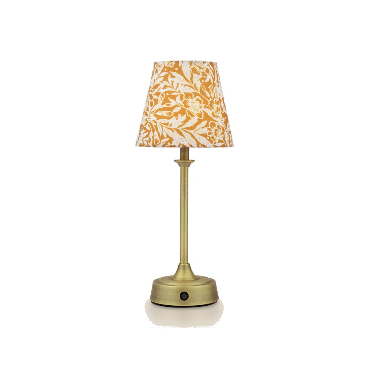 Joules Home Lighting Apsley Rechargeable Metal Floral Table Lamp Antique Brass – image 1