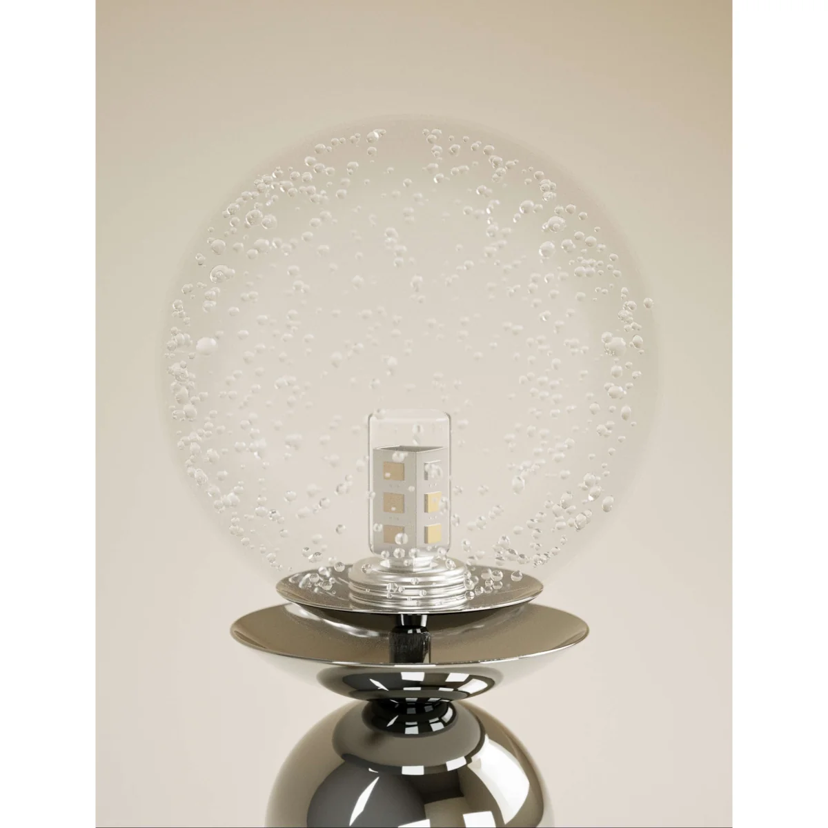 M&S Rechargeable Bubble Glass Globe Table Lamp Antique Brass – image 6