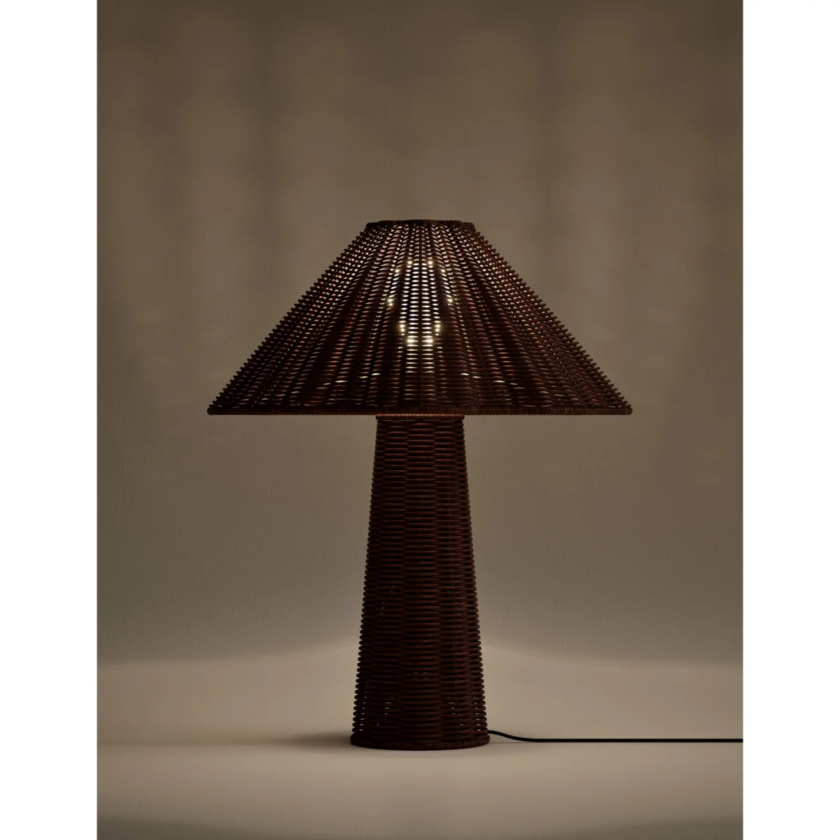M&S All Over Wicker Scallop Table Lamp Natural – image 2