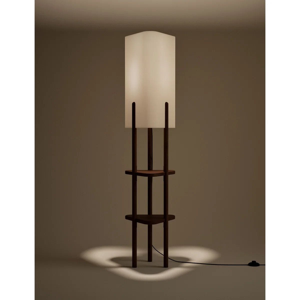 M&S Plectrum Shaded Floor Lamp with Storage Brown – image 2