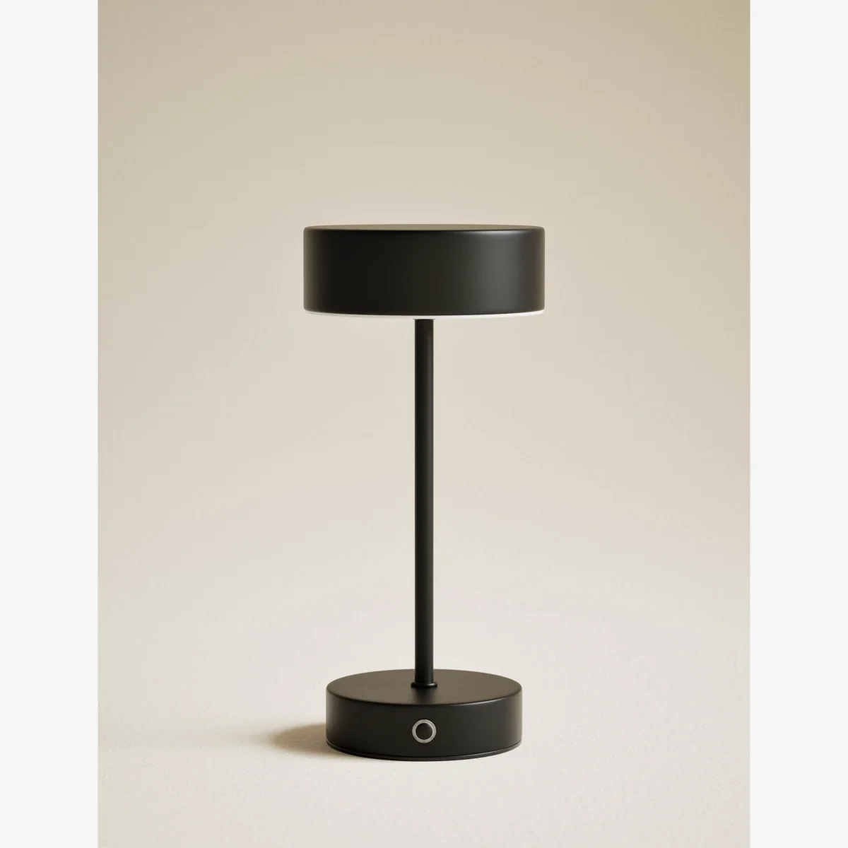 M&S Flat Head Small Rechargeable Table Lamp Black – image 1