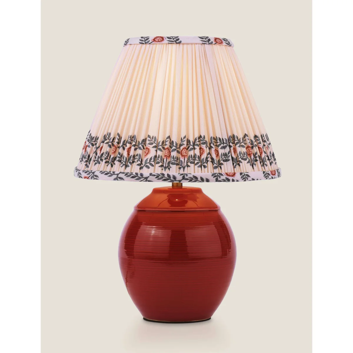 Joules Home Lighting Wentworth Ceramic Table Lamp Red – image 2