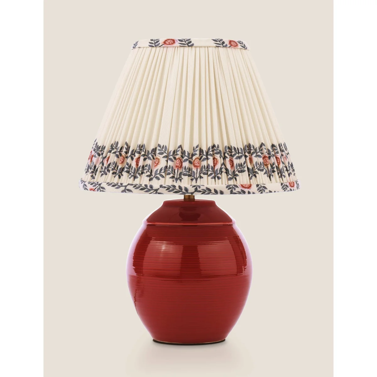 Joules Home Lighting Wentworth Ceramic Table Lamp Red – image 3