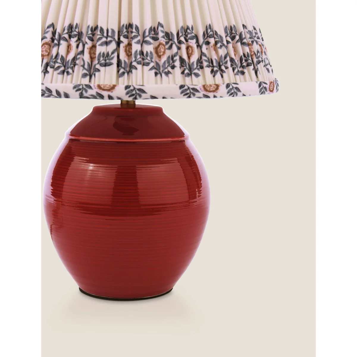 Joules Home Lighting Wentworth Ceramic Table Lamp Red – image 6
