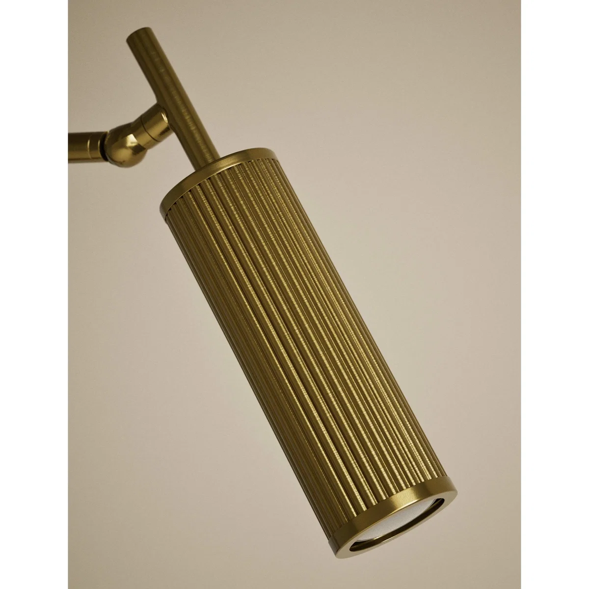 M&S Rechargeable Three Light Ribbed Floor Lamp Antique Brass – image 3