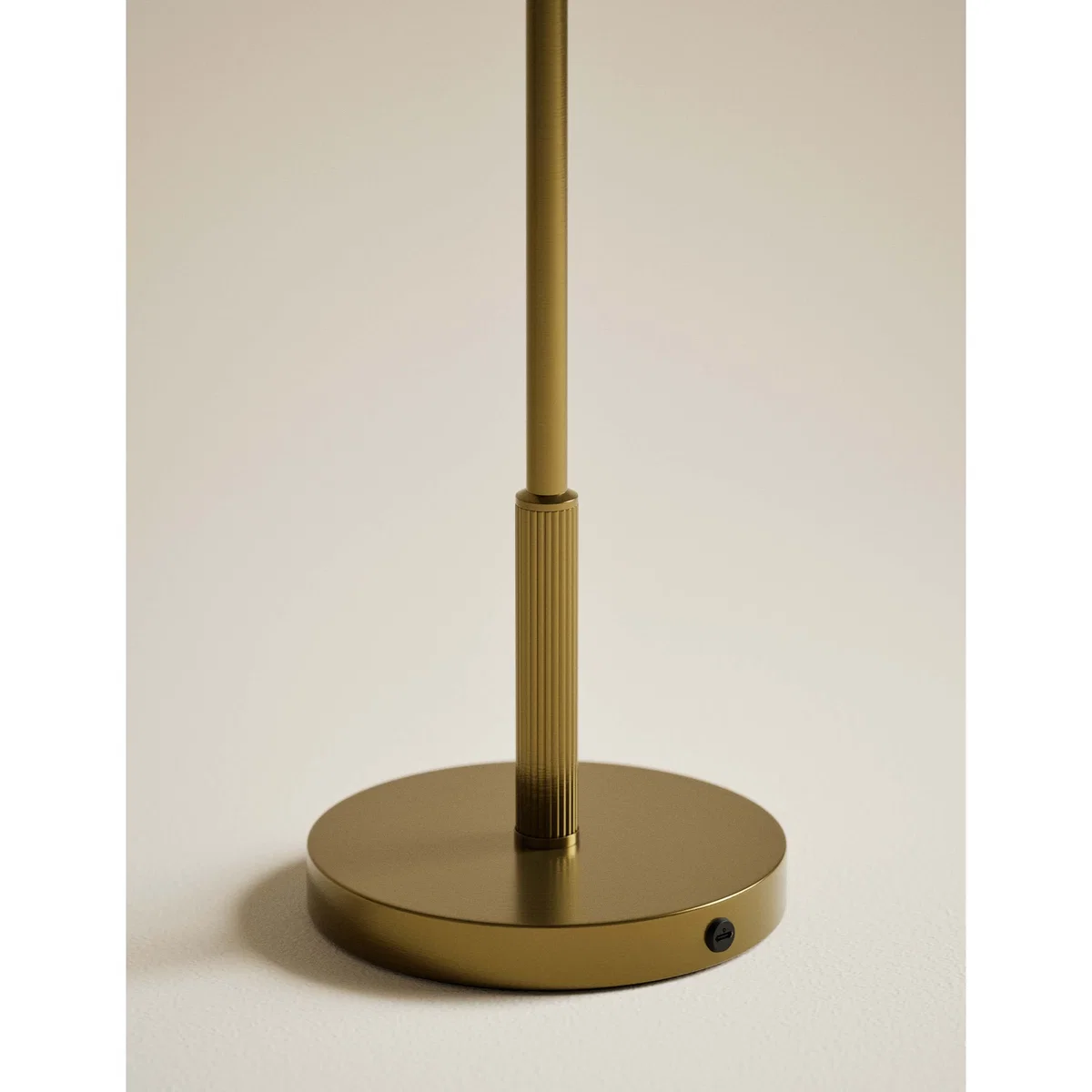 M&S Rechargeable Three Light Ribbed Floor Lamp Antique Brass – image 4