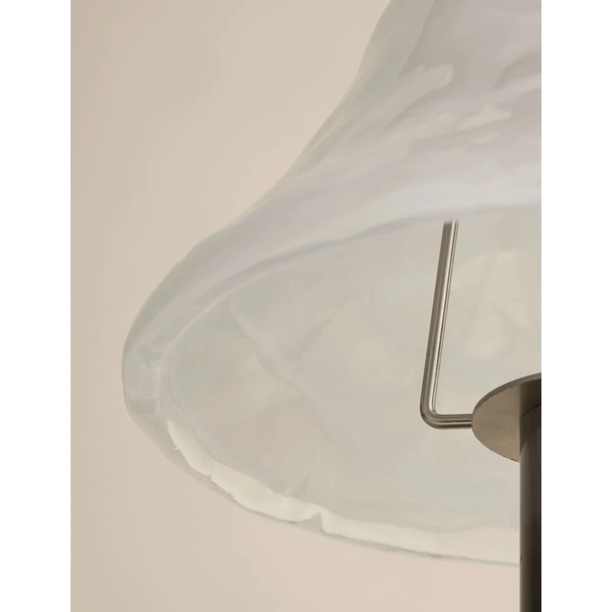 M&S Wavy Glass Mushroom Table Lamp White – image 3