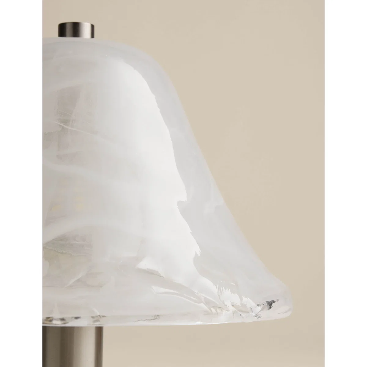 M&S Wavy Glass Mushroom Table Lamp White – image 4