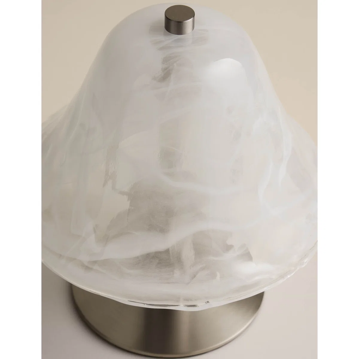 M&S Wavy Glass Mushroom Table Lamp White – image 5