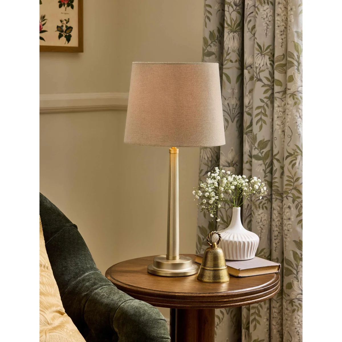 Laura Ashley Sullivan Metal Ribbed Table Lamp Champagne – image 2