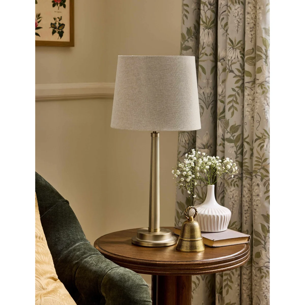 Laura Ashley Sullivan Metal Ribbed Table Lamp Champagne – image 3
