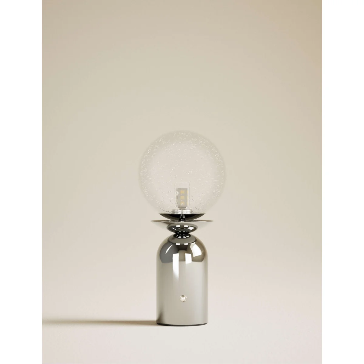 M&S Rechargeable Bubble Glass Globe Table Lamp Black – image 2