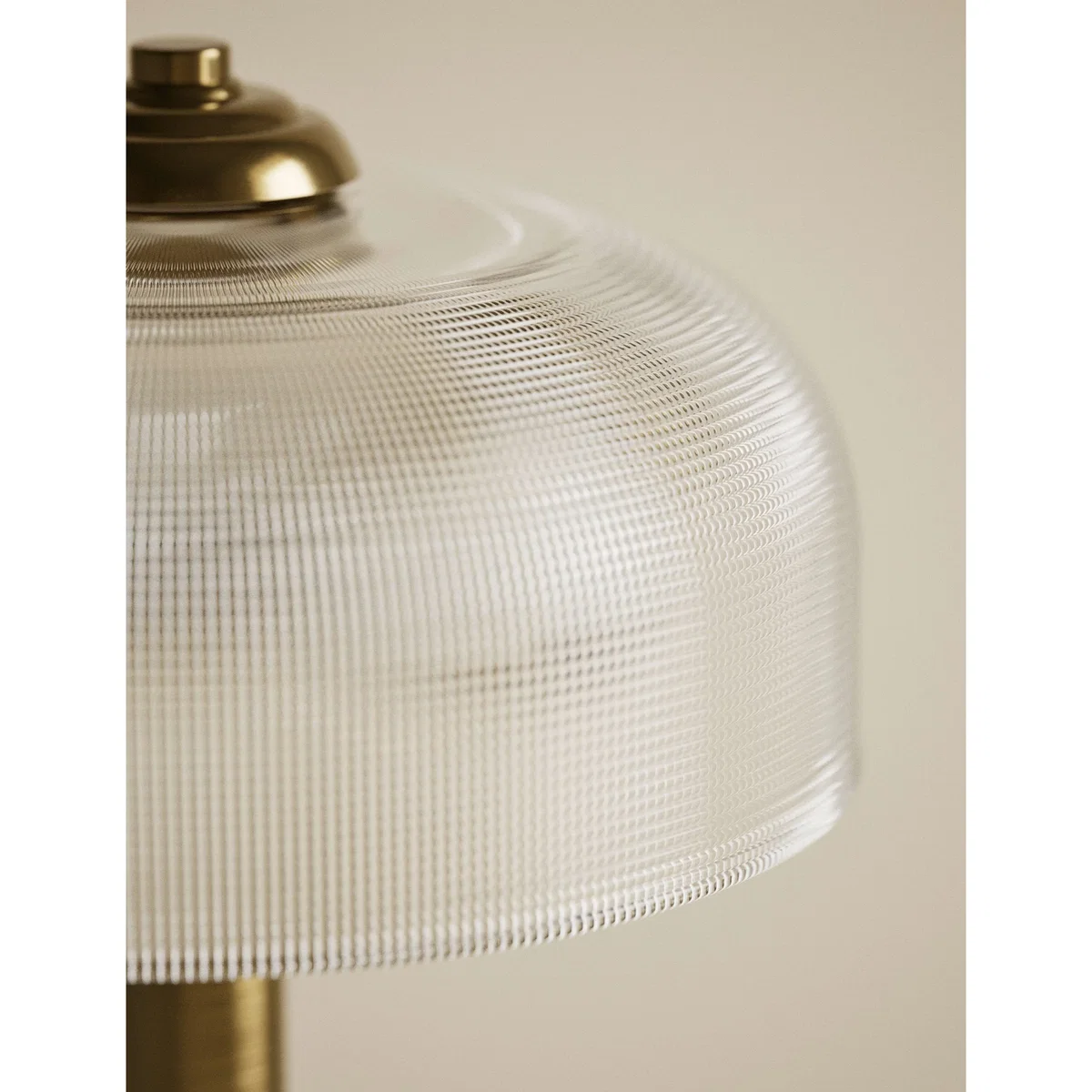 M&S Reeded Glass Dome Head Floor Lamp Antique Brass – image 3