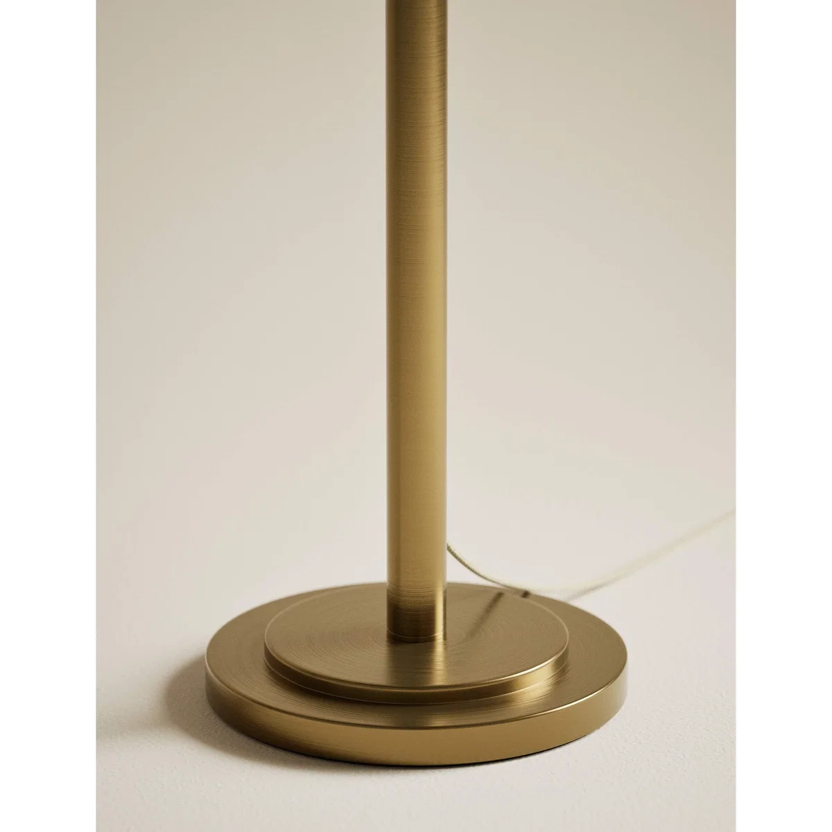 M&S Reeded Glass Dome Head Floor Lamp Antique Brass – image 4