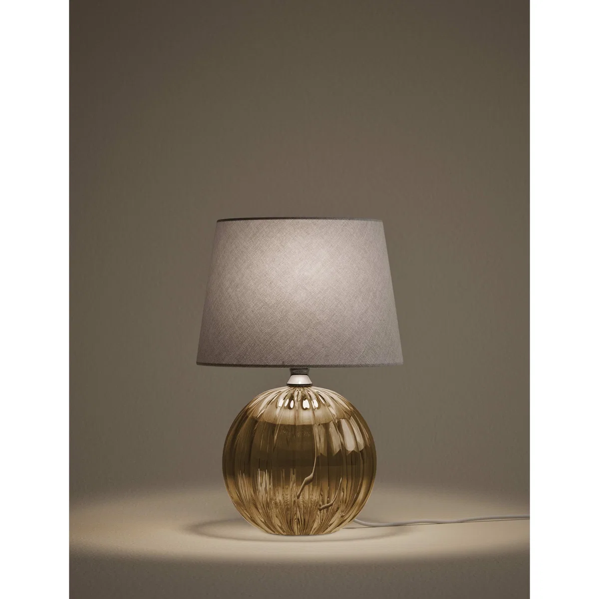 M&S Glass Table Lamp Brown – image 2