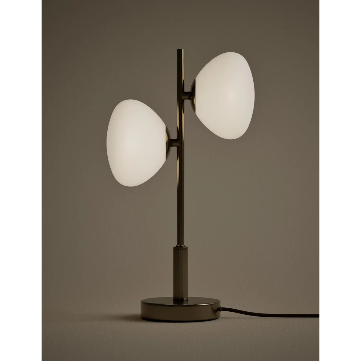 M&S Metal Two Light Table Lamp Antique Brass – image 2