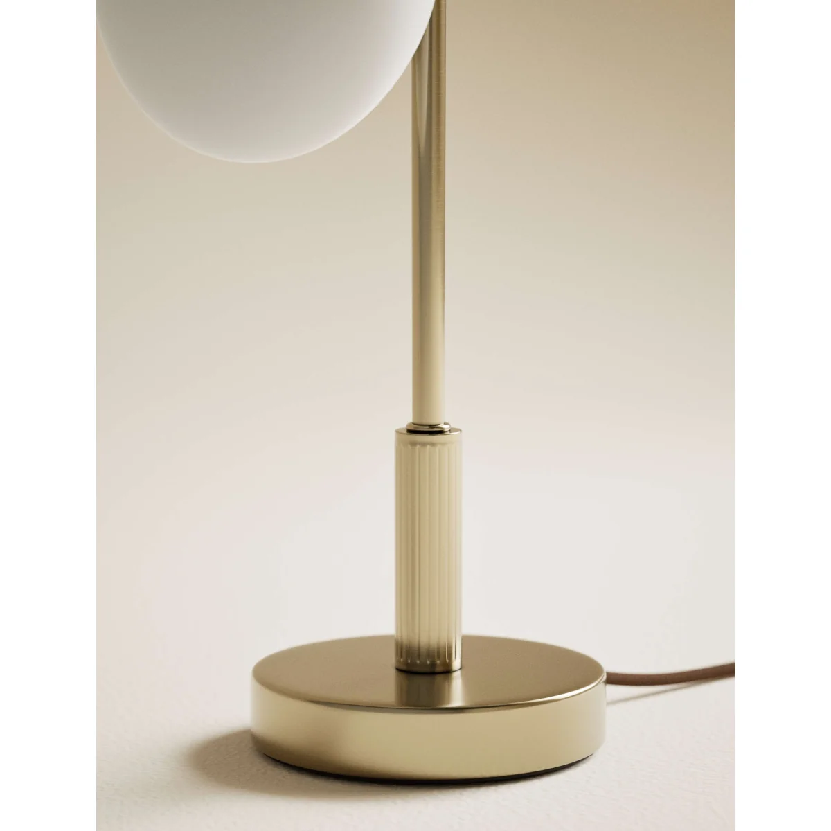 M&S Metal Two Light Table Lamp Antique Brass – image 4
