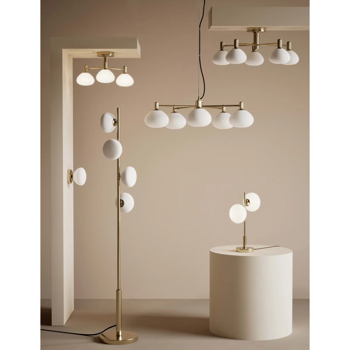 M&S Metal Two Light Table Lamp Antique Brass – image 5