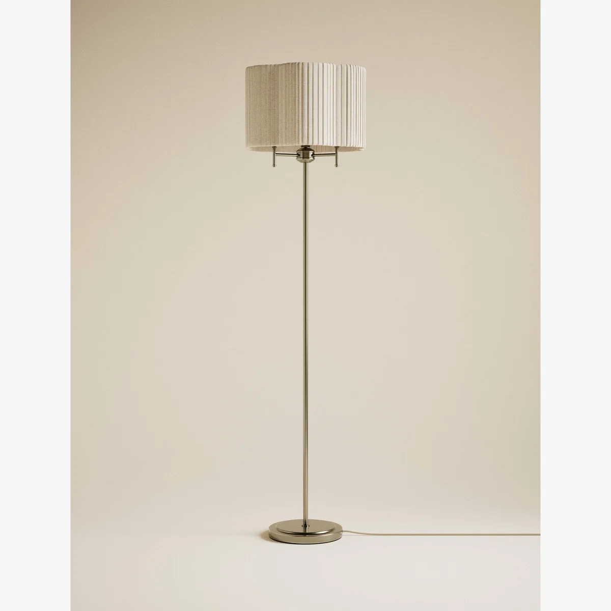 M&S Scallop Pleated Shade Brass Base Floor Lamp Antique Brass – image 1