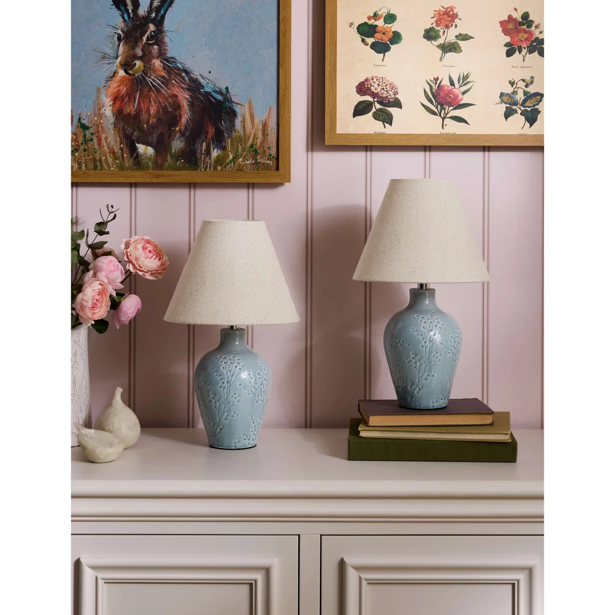 Laura Ashley Pussywillow Table Lamp Blue – image 4