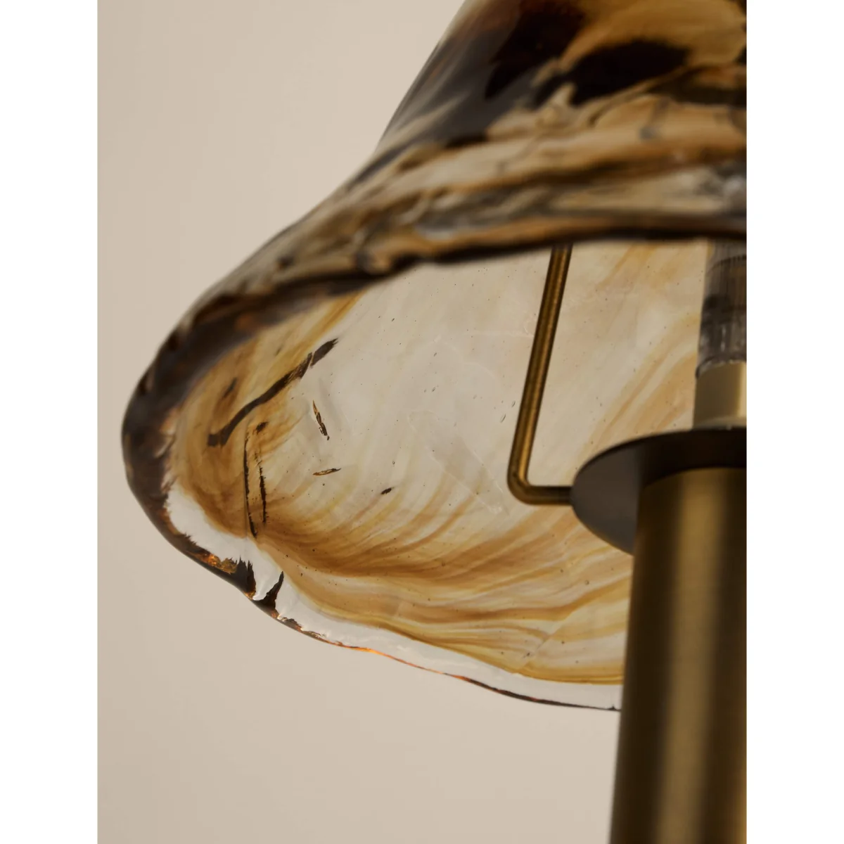 M&S Wavy Glass Mushroom Table Lamp Brown – image 3