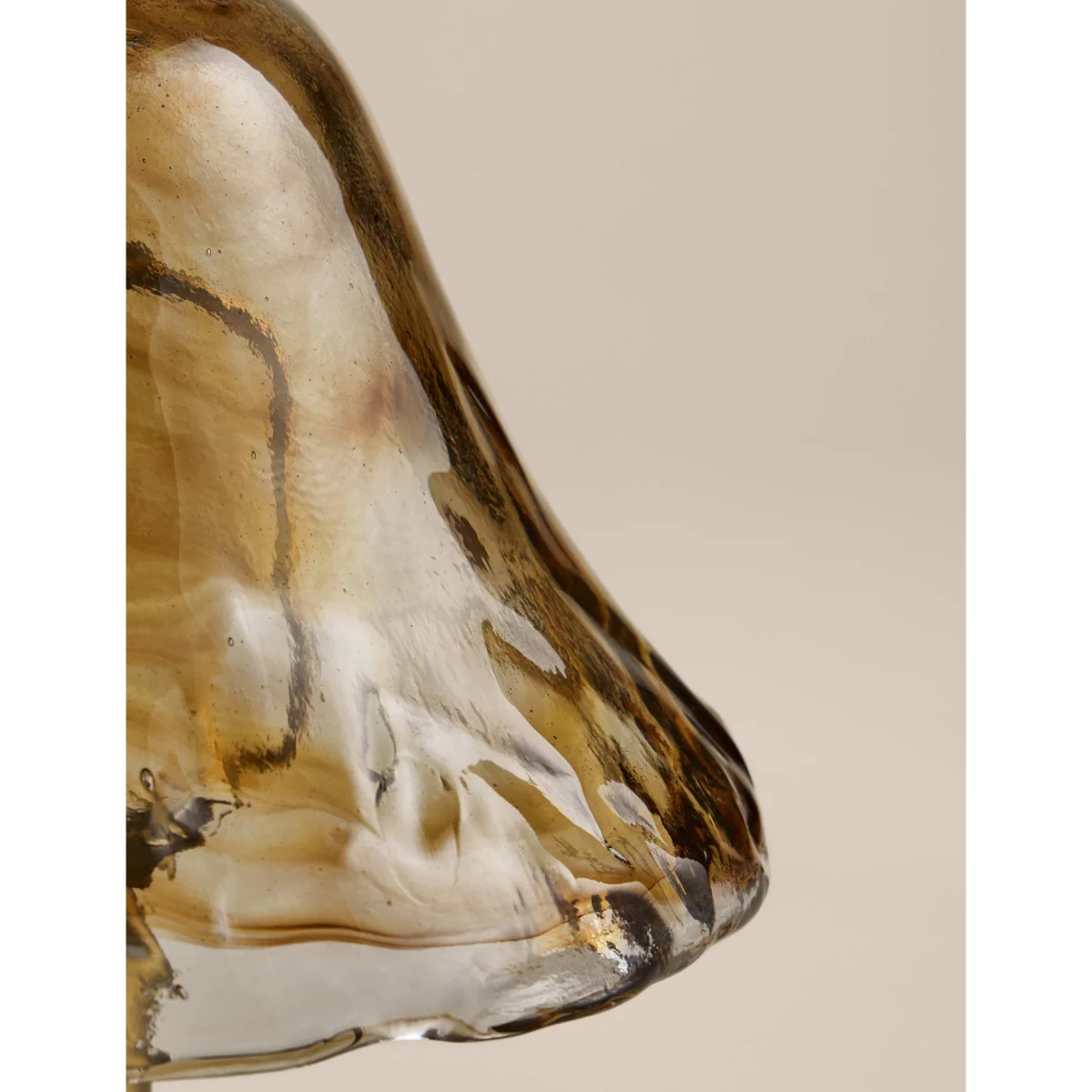 M&S Wavy Glass Mushroom Table Lamp Brown – image 4