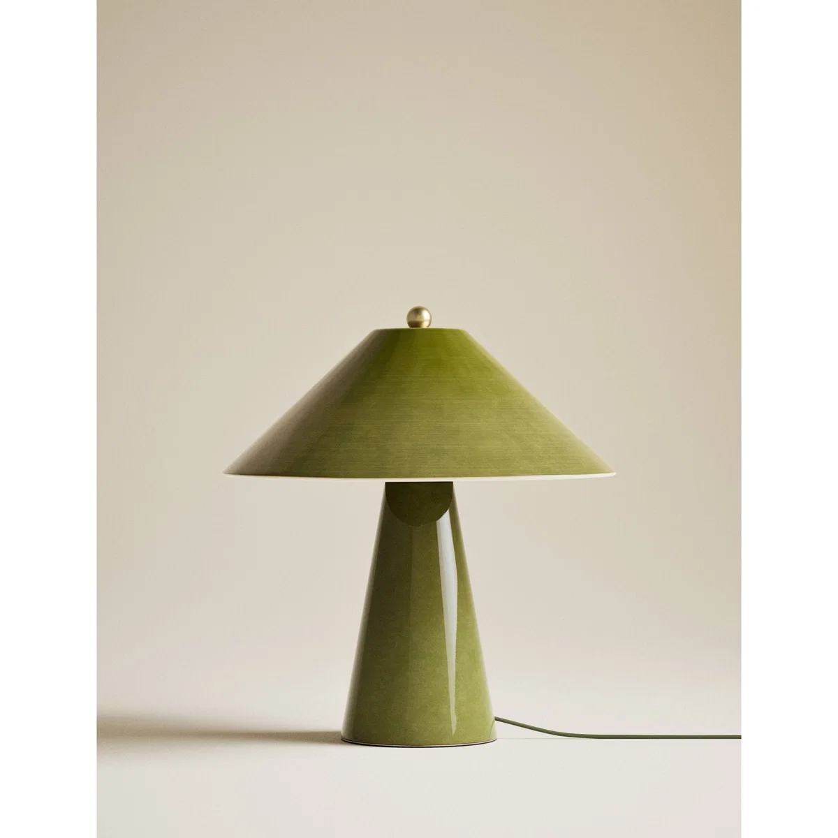 M&S Ceramic Table Lamp Green – image 2