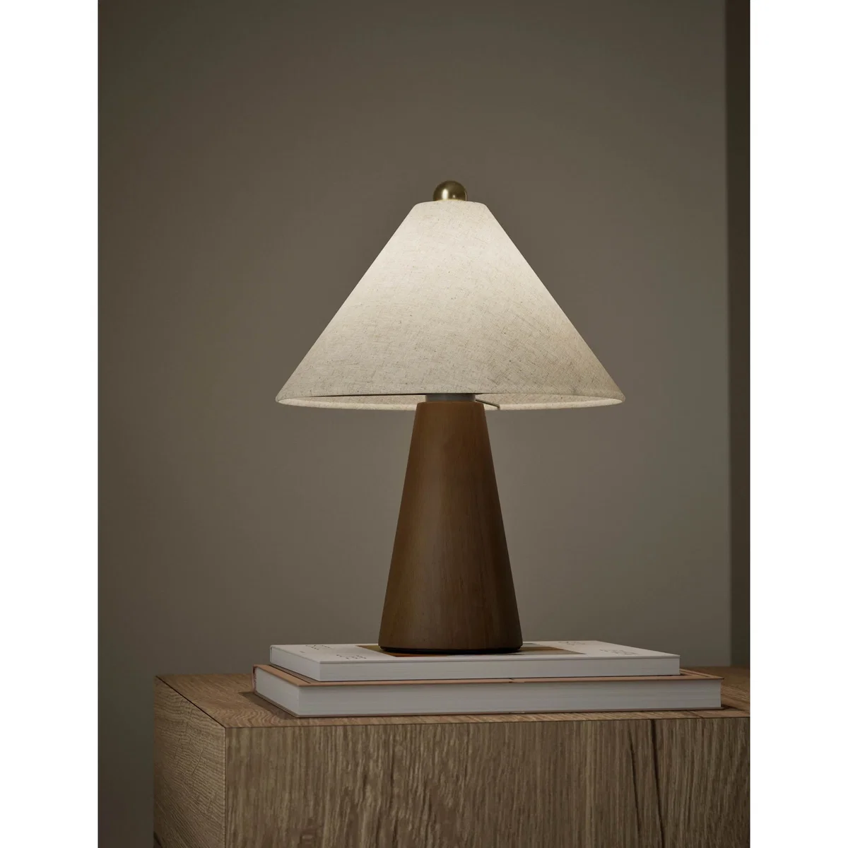 M&S Wooden Rechargeable Table Lamp Natural – image 2