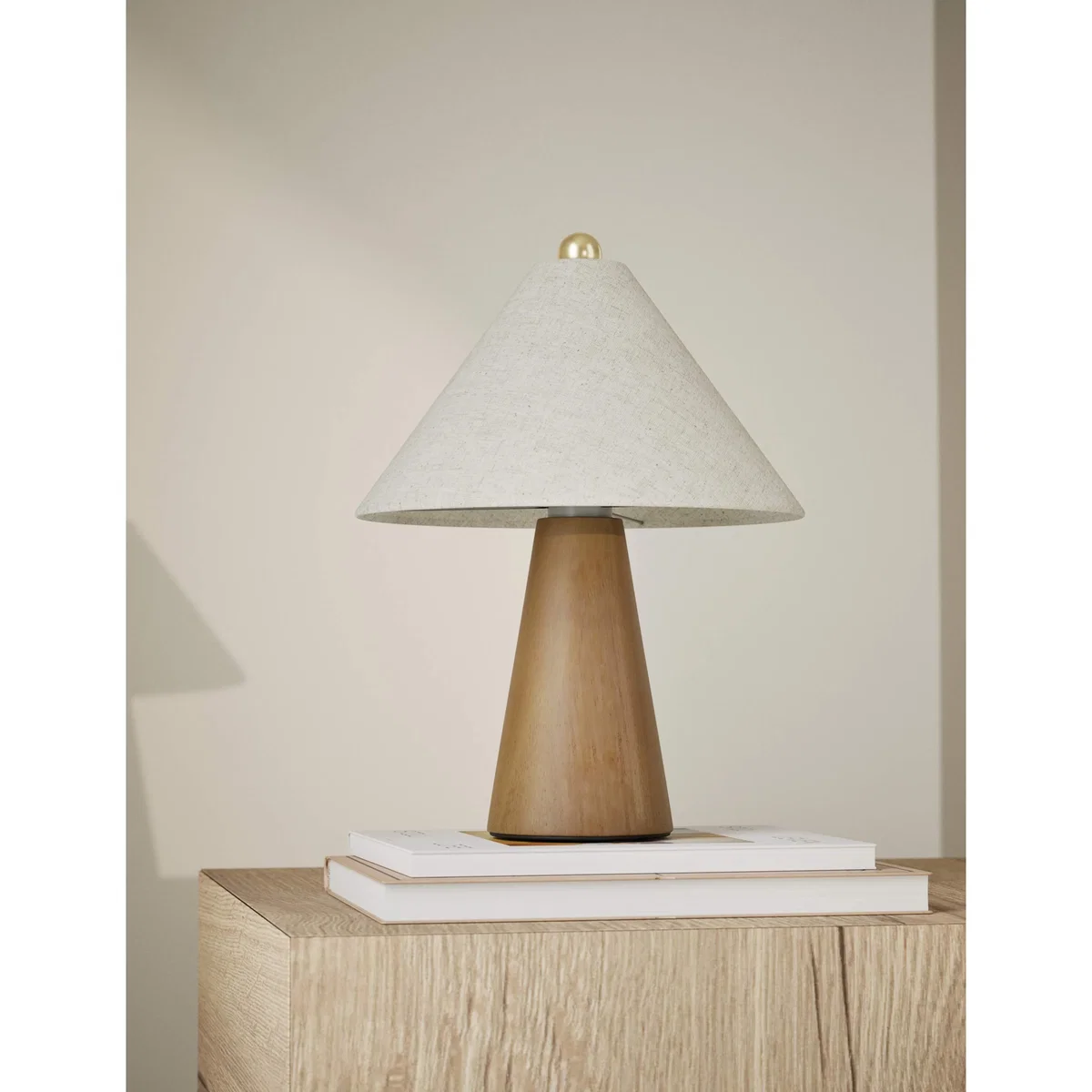 M&S Wooden Rechargeable Table Lamp Natural – image 3