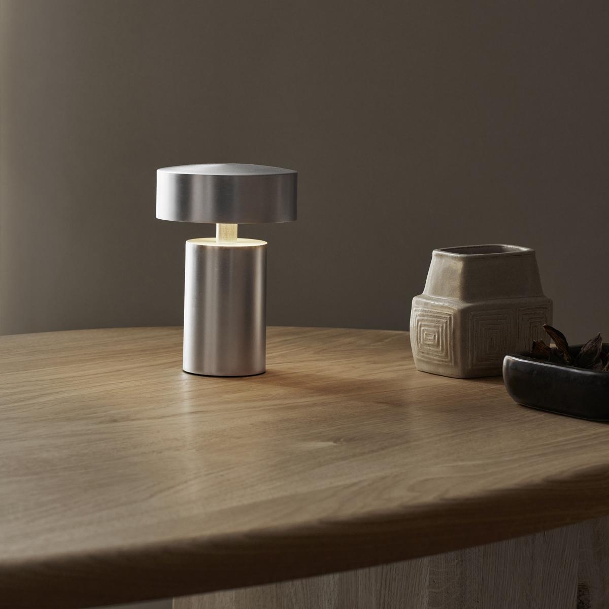 Column LED Wireless rechargeable lamp silver metal / LED - Metal - Audo Copenhagen – image 4