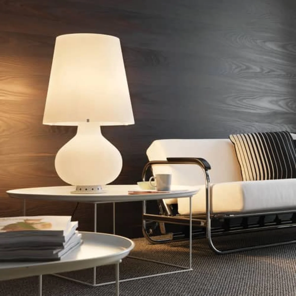 Fontana 1853 Large Table lamp glass white / H 78 cm - Max Ingrand, 1954 - Fontana Arte – image 2