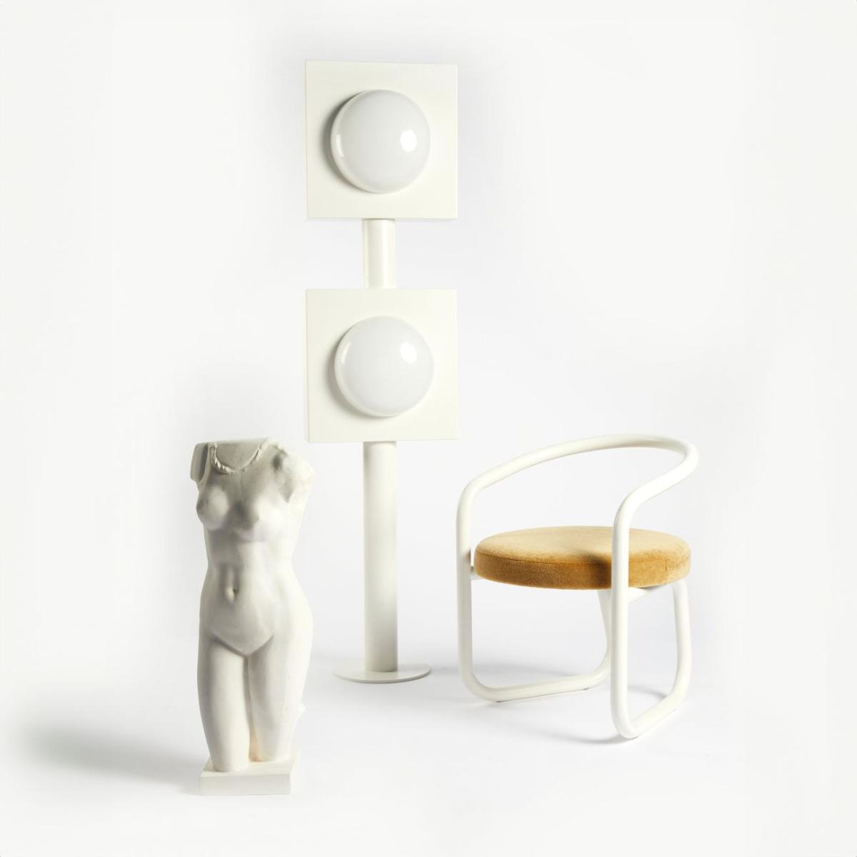 Hublot Double Floor lamp metal white / W 45 x H 200 cm - Axel Chay – image 2